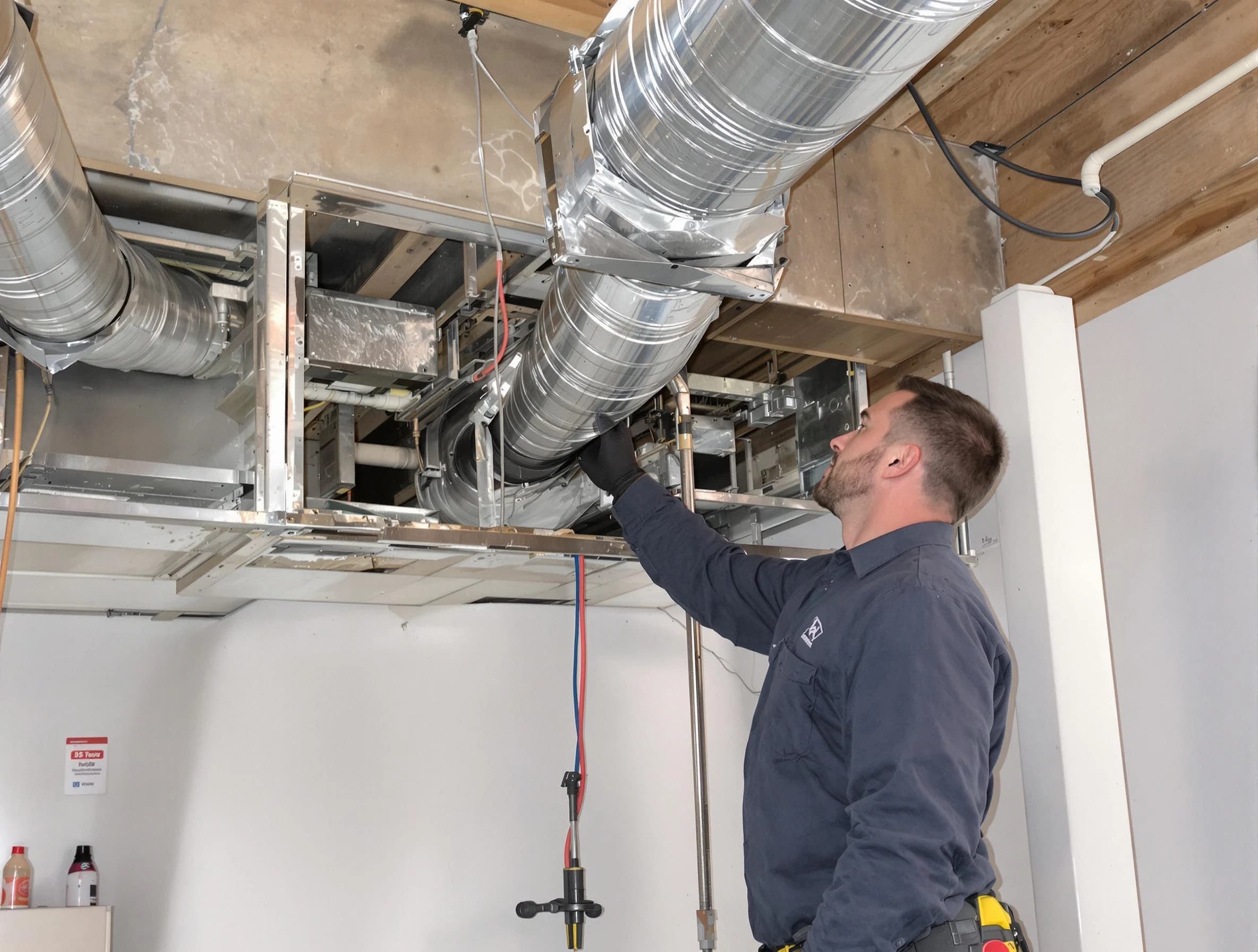 Cherry Creek Air Duct Cleaning technician performing professional air duct repair using specialized tools in Cherry Creek