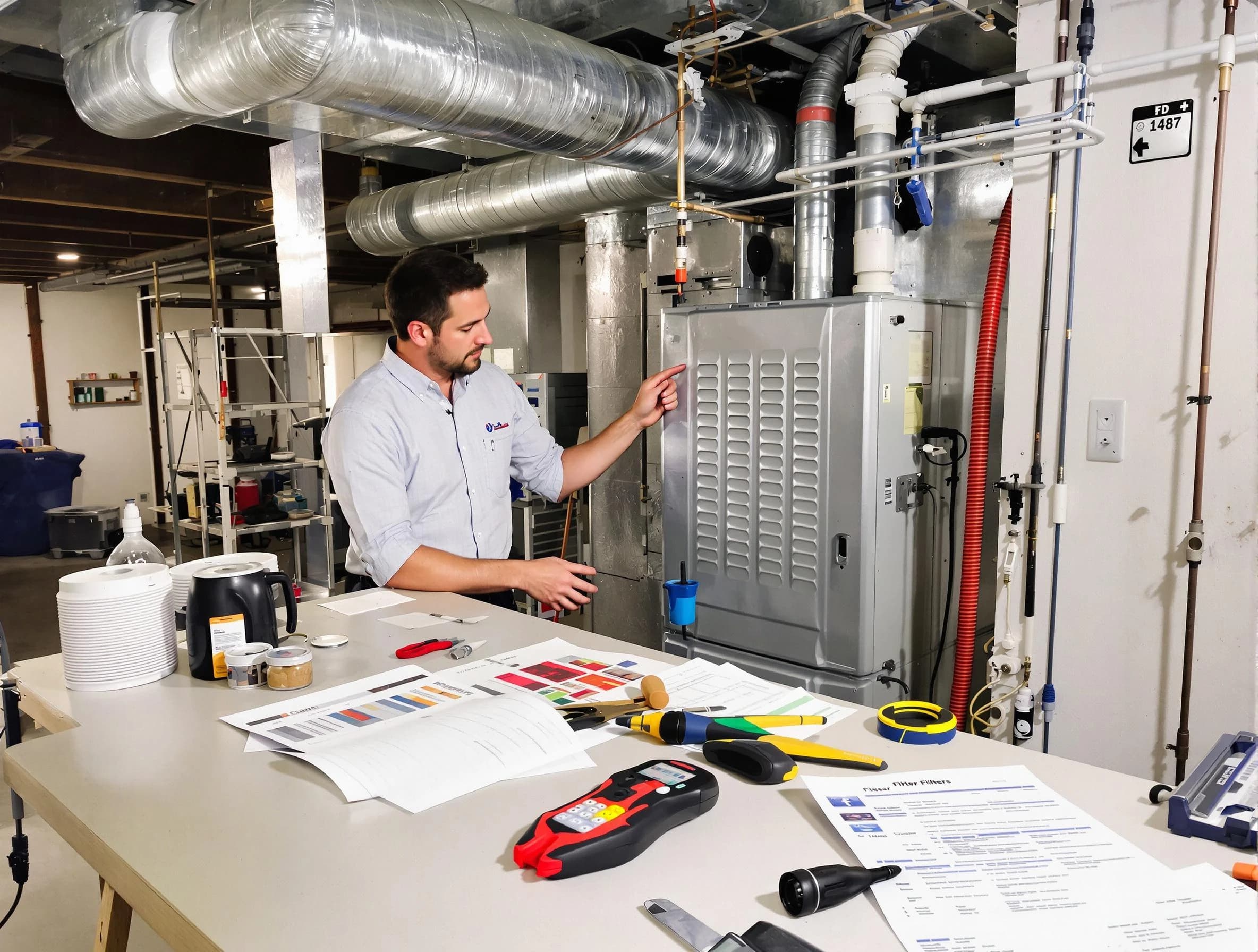 Cherry Creek Air Duct Cleaning inspector conducting detailed filter system evaluation using professional diagnostic tools in Cherry Creek