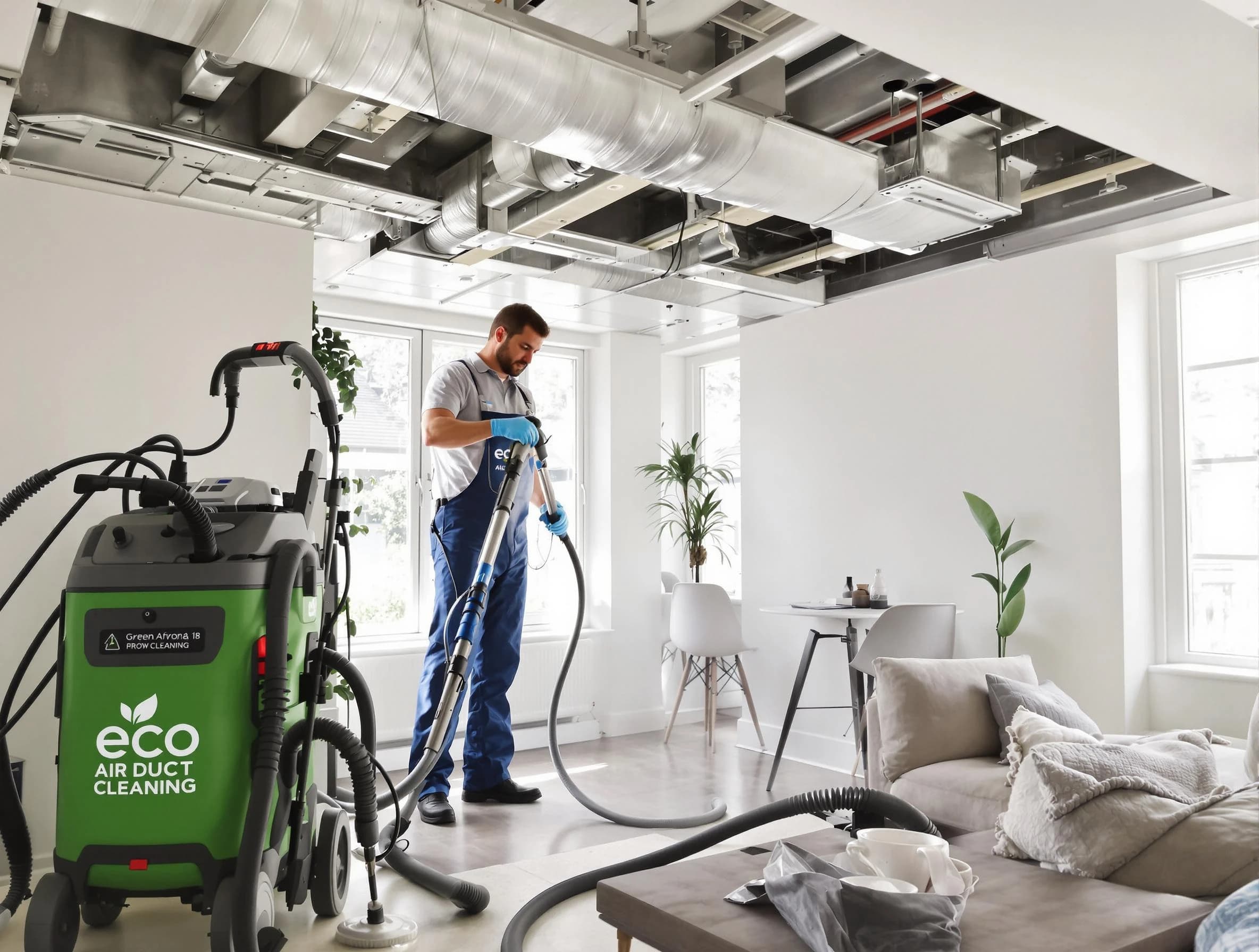 Cherry Creek Air Duct Cleaning technician performing eco-friendly duct cleaning using sustainable methods in Cherry Creek
