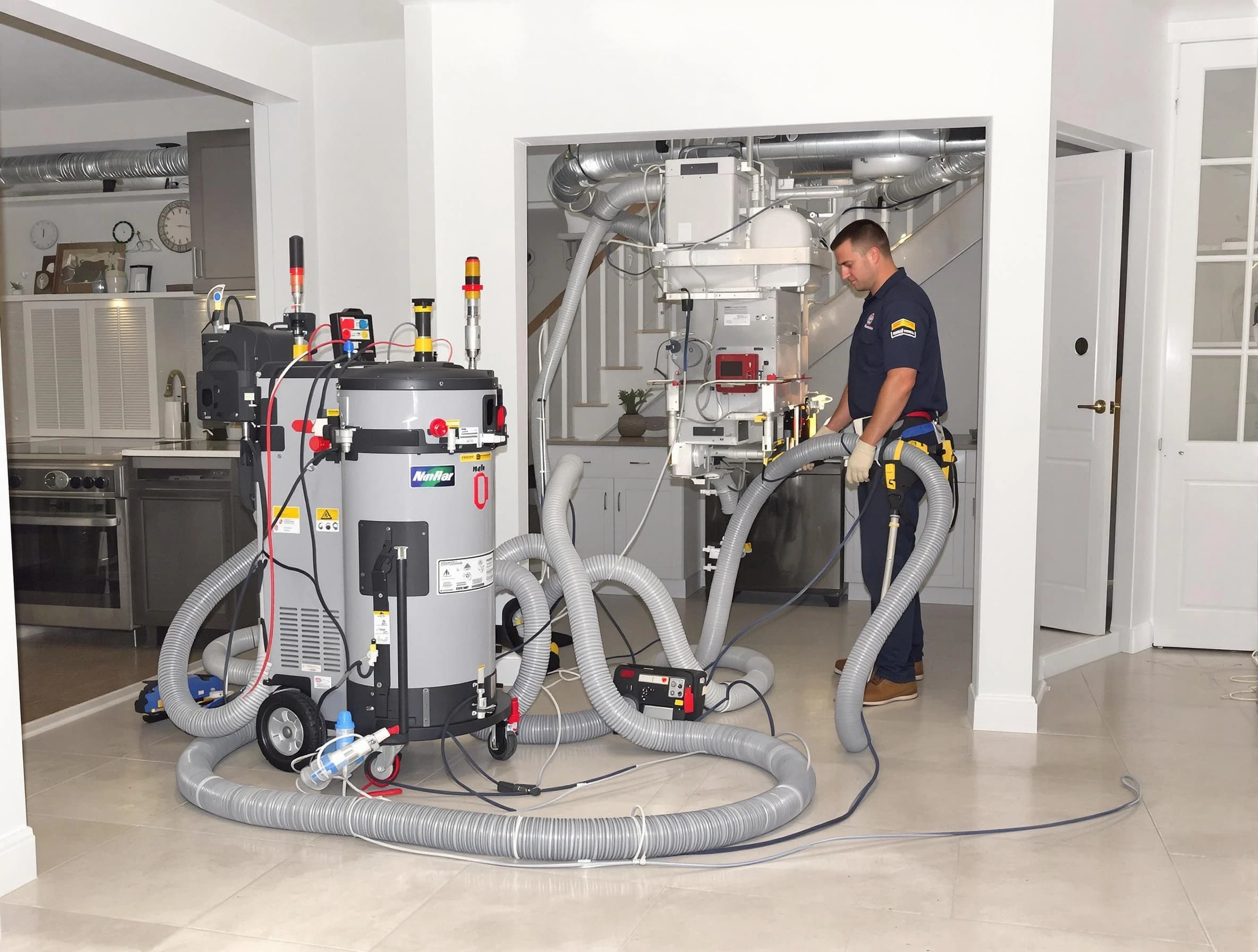 Cherry Creek Air Duct Cleaning technician operating negative pressure cleaning equipment for thorough duct maintenance in Cherry Creek