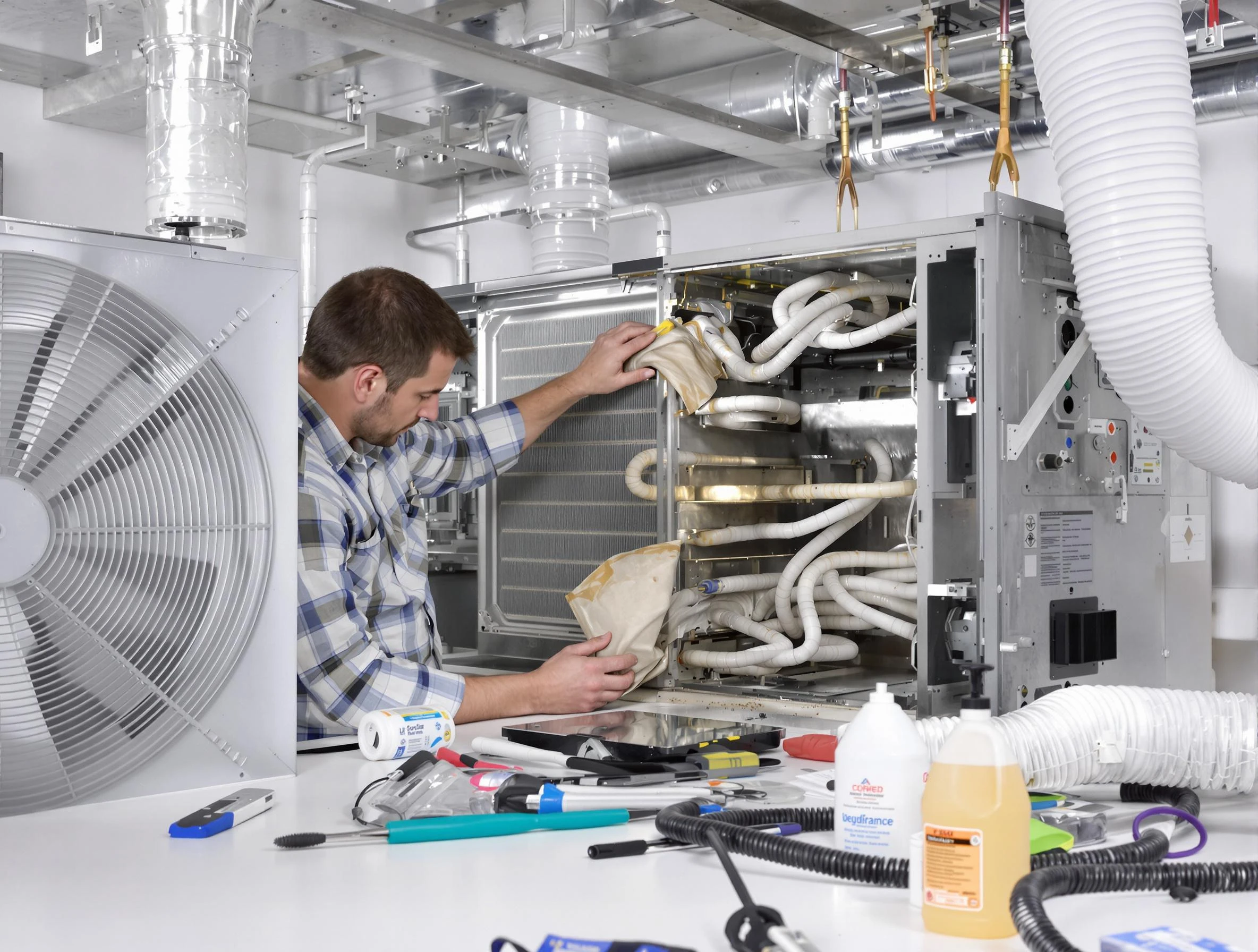 Cherry Creek Air Duct Cleaning specialist performing precision AC coil cleaning in Cherry Creek