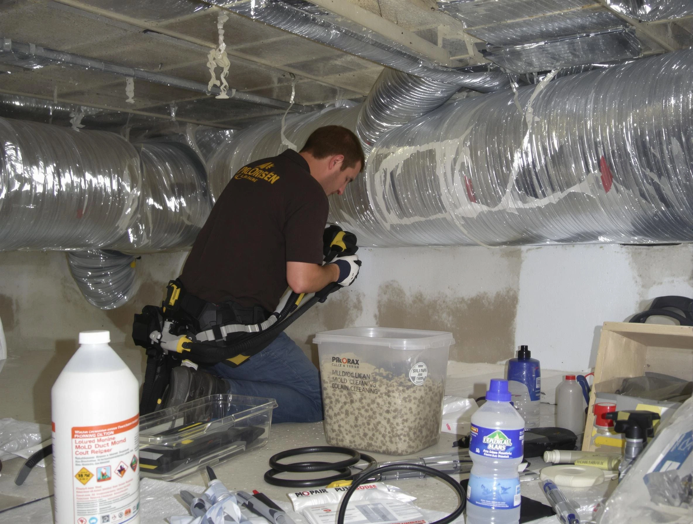 Cherry Creek Air Duct Cleaning specialist performing professional mold removal from air ducts in Cherry Creek
